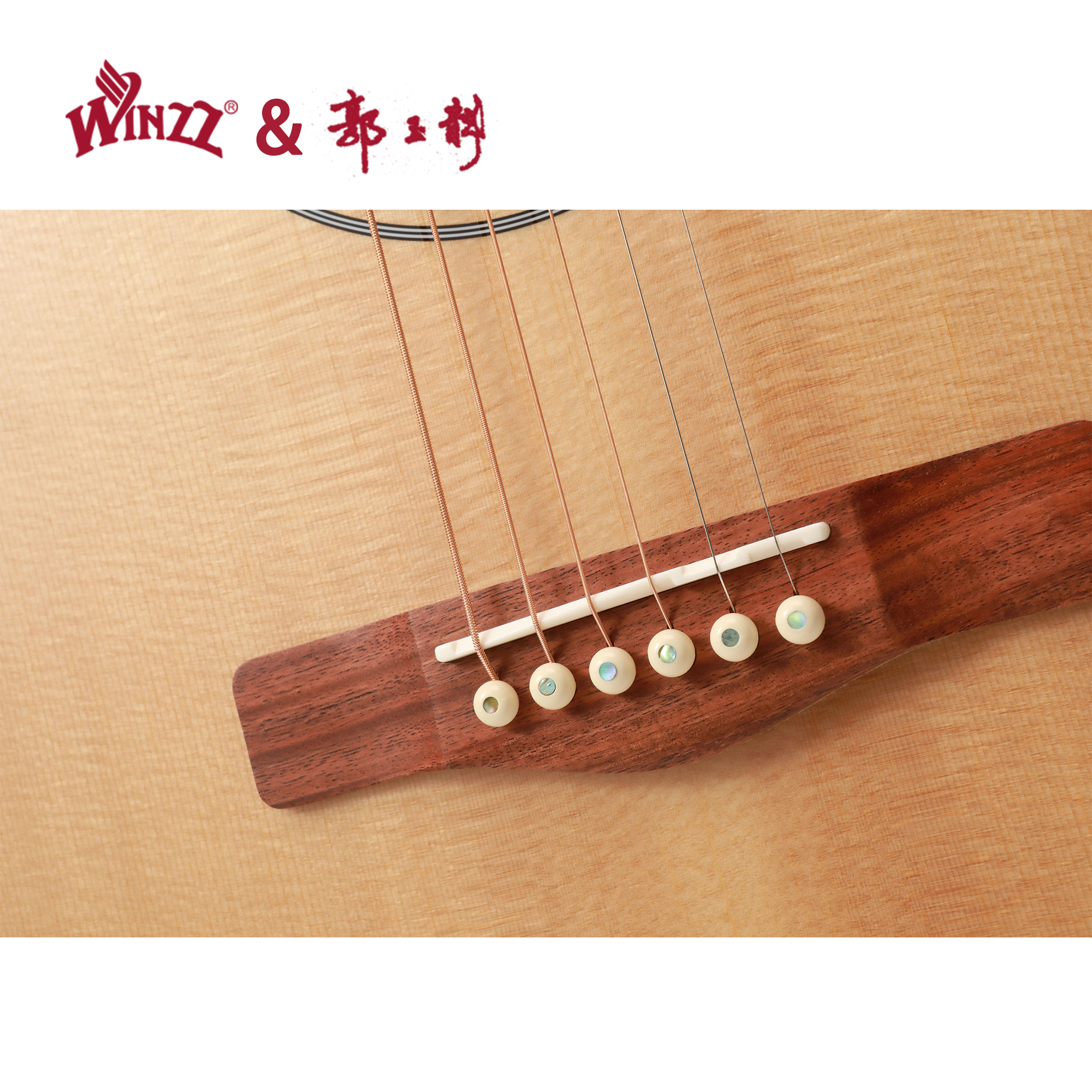 Guitarra acústica Sitka sólida Yulong Guo Forma recortada con estuche de guitarra (WGA2022SC)