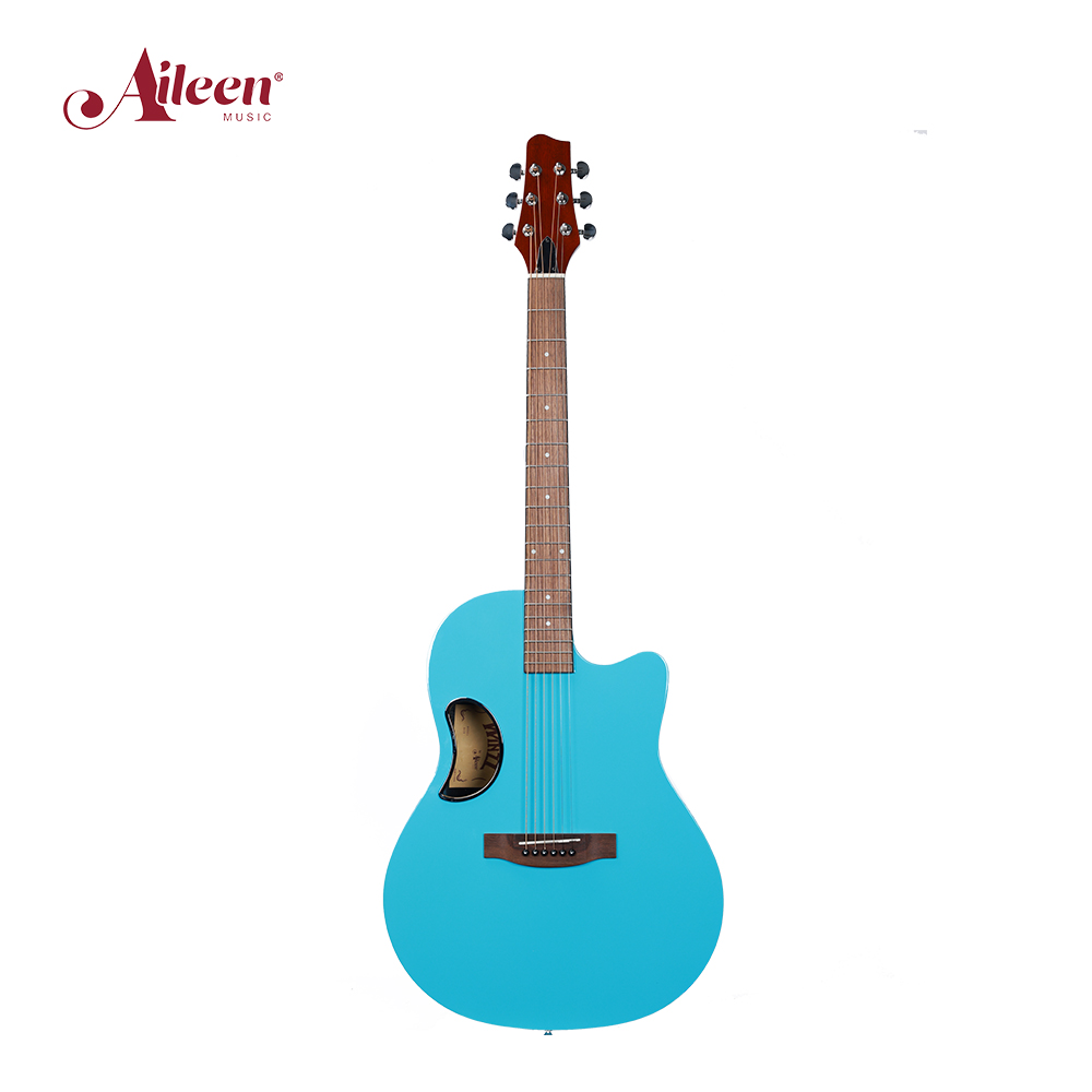 Guitarra acústica trasera redonda de 41' de fibra de carbono de color personalizable (AFO300C)