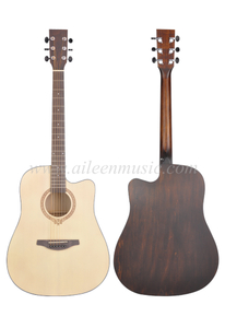 Guitarra acústica con encuadernación de ABS negro en forma de D de 41 pulgadas (AFM-H10)