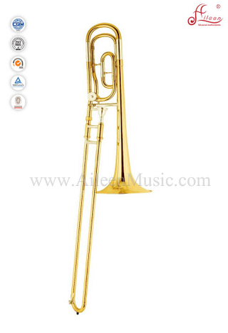 Gold Lacquer F / Bb Key Trombón bajo con estuche de ABS (TB9202G)