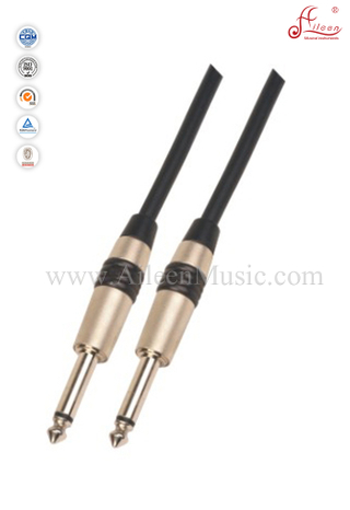 Cables de instrumento de cable de guitarra espiral de PVC de 6 mm negro (AL-G019)