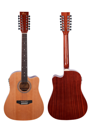 Guitarra acústica recortada al por mayor de 12 cuerdas de 44 "(AF8A8E12)
