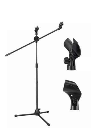 Soporte de micrófono de estudio ajustable plegable negro para cantar (MSM402)