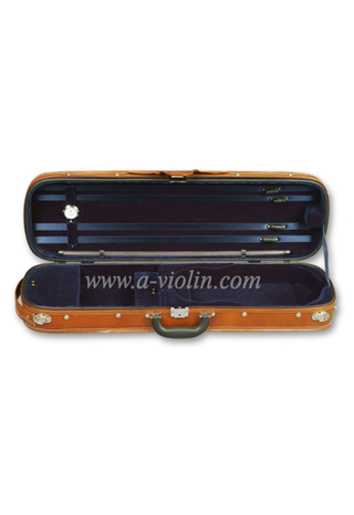 Estuche rígido de violín de madera exterior Oxford de forma oblonga (CSV007)