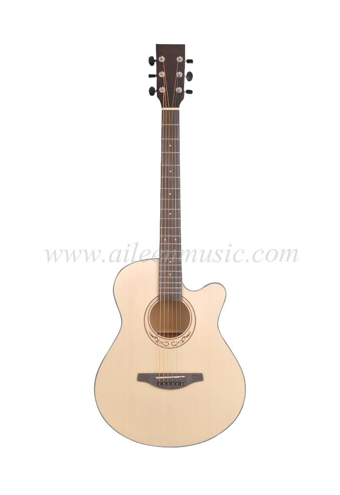 Guitarra acústica de cabeza de máquina de alta calidad de abeto sólido de 40 pulgadas (AFM-H10-40)