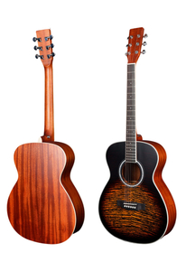 Guitarra acústica Linden 40 instrumentos musicales de 41 pulgadas con 2 pasadores de correa (AF07DT-M)