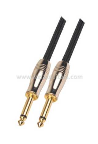 Cable de guitarra espiral de nylon negro de 6.5 mm negro (AL-G009)