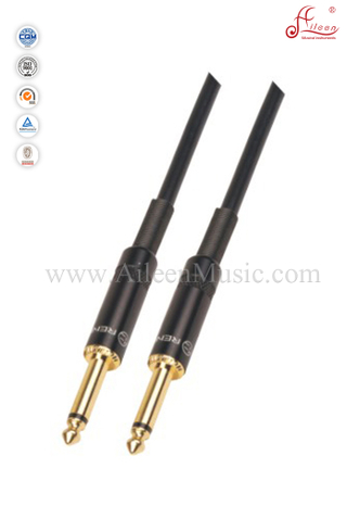 1/4 "TS 6mm PVC Instrumento negro en espiral Cable de guitarra (AL-G022)